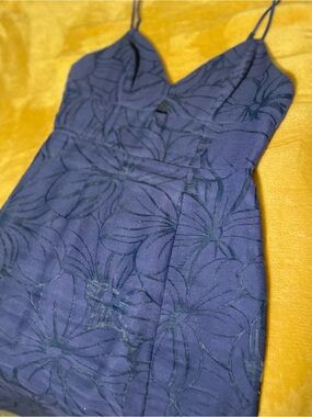 BCBGeneration Navy Floral Spaghetti-Strap Mini Dress